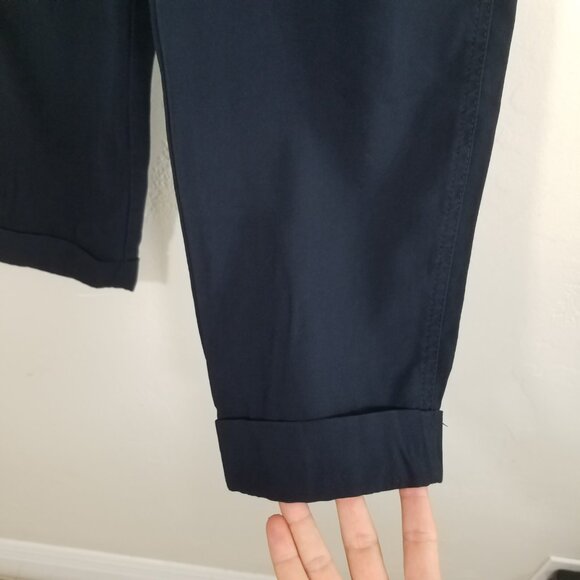 Zara Navy High Rise Cuffed Legs Pants Size S - Picture 4 of 8